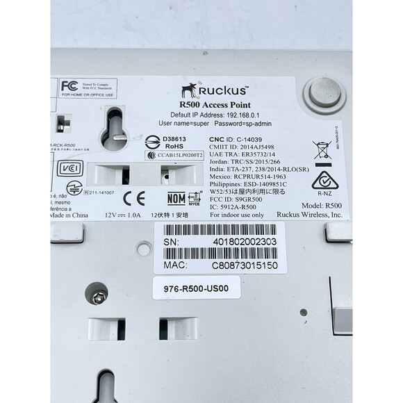 Ruckus 976-R500-US00 Wireless Access Point POE - Picture 3 of 3